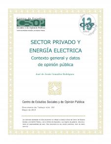 Núm. 192.  SECTOR PRIVADO Y ENERGÍA ELÉCTRICA. Contexto general y datos de opinión pública 