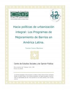 Núm. 184 - Hacia políticas de urbanización integral: Los Programas de Mejoramiento de Barrios en América Latina.