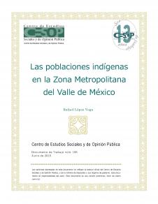 Núm. 195.Las poblaciones indígenas en la Zona Metropolitana del Valle de México