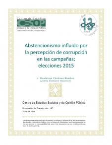 Núm. 197. Abstencionismo influido por la percepción de corrupción en las  campañas: elecciones 2015