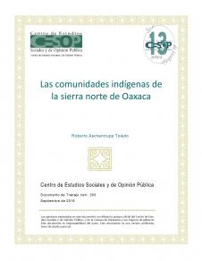 Núm. 203. Las Comunidades Indígenas de la Sierra Norte de Juárez, Oaxaca: Una Experiencia Regional en la Conservación de la Biodiversidad