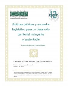 Reporte de investigación Núm. 8 - Políticas públicas y encuadre legislativo para un desarrollo territorial incluyente y sustentable