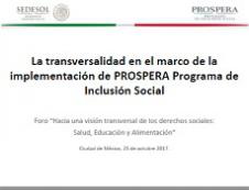 La transversalidad en el marco de la implementación de PROSPERA Programa de Inclusión Social