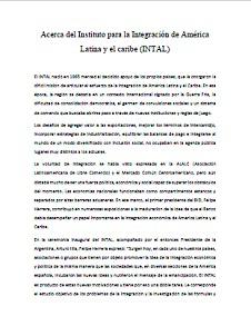 Acerca del Instituto para la Integración de América Latina y el caribe (INTAL) Acerca del Instituto para la Integración de América Latina y el caribe (INTAL)