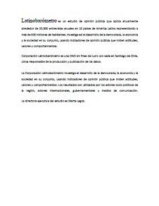 Acerca del Latinobarómetro Acerca del Latinobarómetro