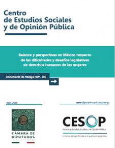 Documento de trabajo. Balance y perspectivas en México respecto de las dificultades y desafíos legislativos de derechos humanos de las mujeres