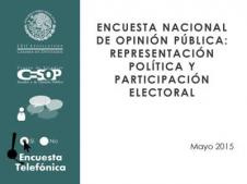 Encuesta telefónica nacional de opinión pública: Representación política y participación electoral