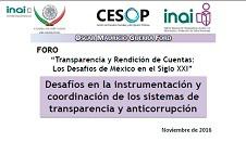 Desafíos en la instrumentación y coordinación de los sistemas de transparencia y anticorrupción