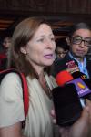 27 agosto 2018 - Tatiana Clouthier Carrillo se registró este lunes en el Palacio Legislativo de San Lázaro como diputada federal electa, tras de lo cual hizo declaraciones a los representantes de los medios de comunicación.