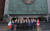 19 febrero 2018 - Diputados y senadores de México y Canadá se congregaron en el frontispicio del Palacio Legislativo de San Lázaro, para participar en la foto oficial del encuentro parlamentario que inició hoy.