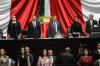 01 septiembre 2018 - Se realizó en San Lázaro sesión de Congreso General encabezada por el presidente de la Cámara de Diputados, Porfirio Muñoz Ledo, y a la cual asistió también el líder del Senado, Martí Batres Guadarrama.