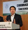 10 septiembre 2018 - El coordinador del grupo parlamentario de Morena, Mario Delgado Carrillo, dio a conocer, en conferencia de prensa, los detalles del acuerdo de las distintas bancada